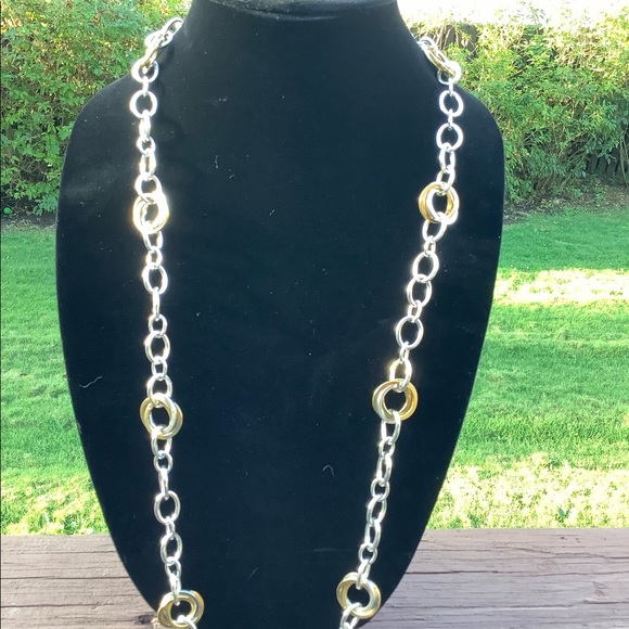 Long Mixed Metal Necklace - Picture 3 of 5